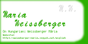 maria weissberger business card